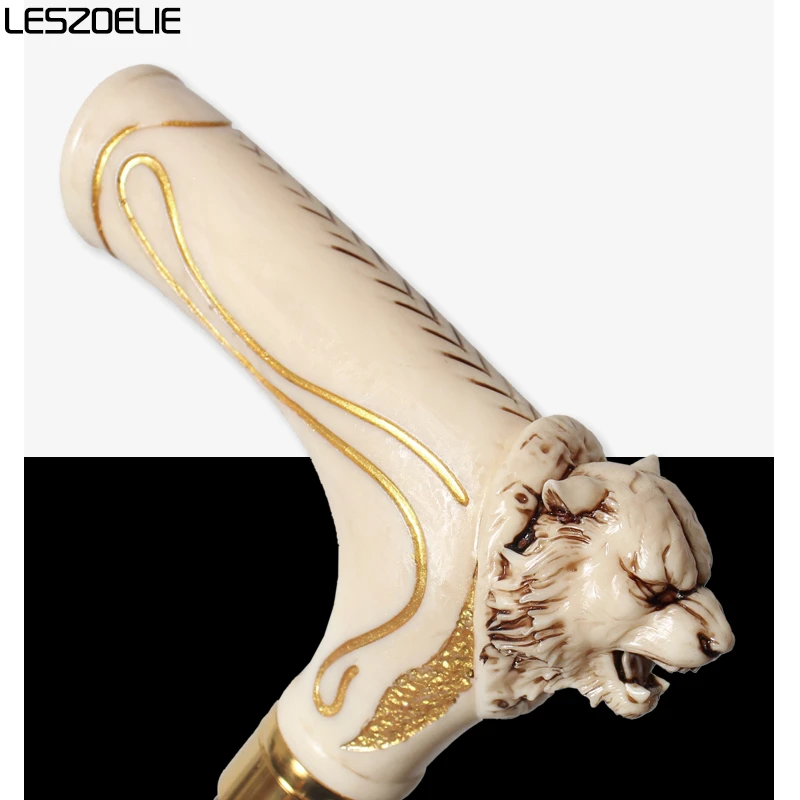 96cm Tiger-Head Resin Handle Walking Stick Men Black German Beech Wooden Walking Stick Women Red Fashionable Decorative Canes