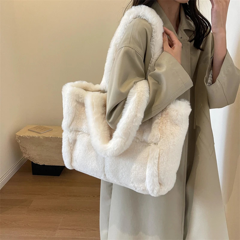 Solid Milk Cotton Tote Bags Casual Interior Compartment High Quality Bags for Women Large Capacity Hasp Womens Handbags 241111