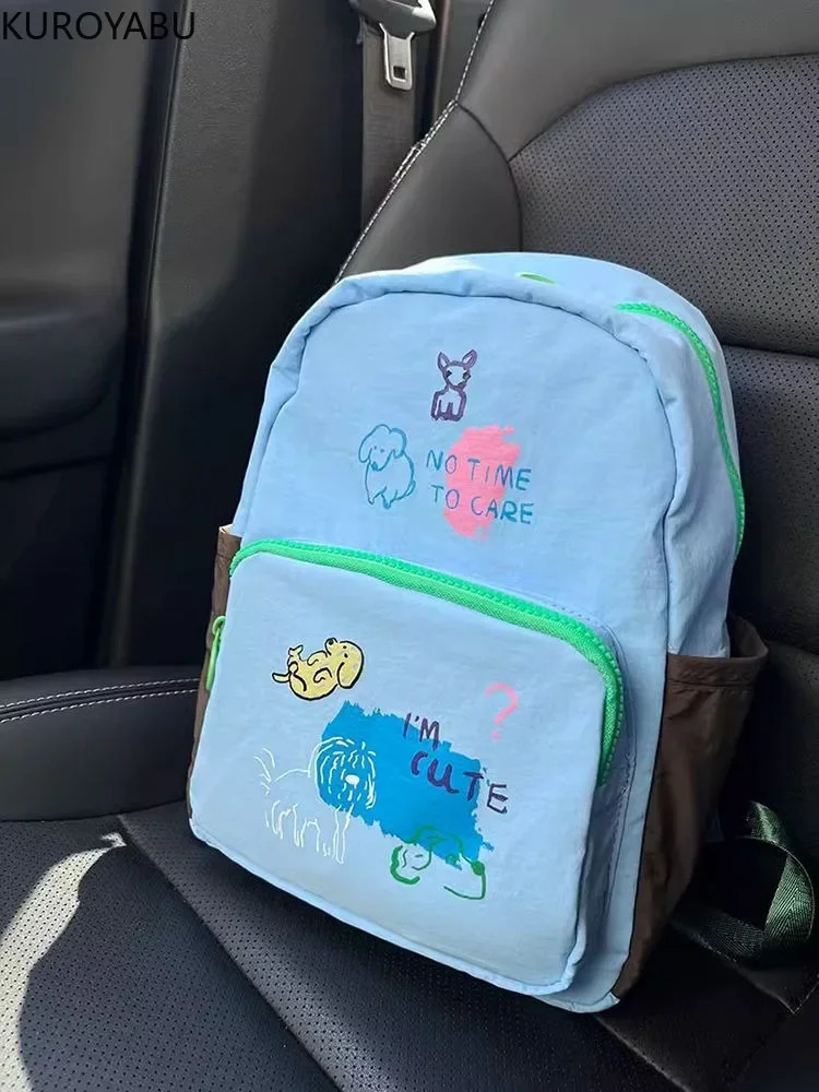 Backpack Womens Anime Cute School Bag Printing Graffiti Student Fashion Leisure Youth School Bag Large Capacity Y2k Bag 241111