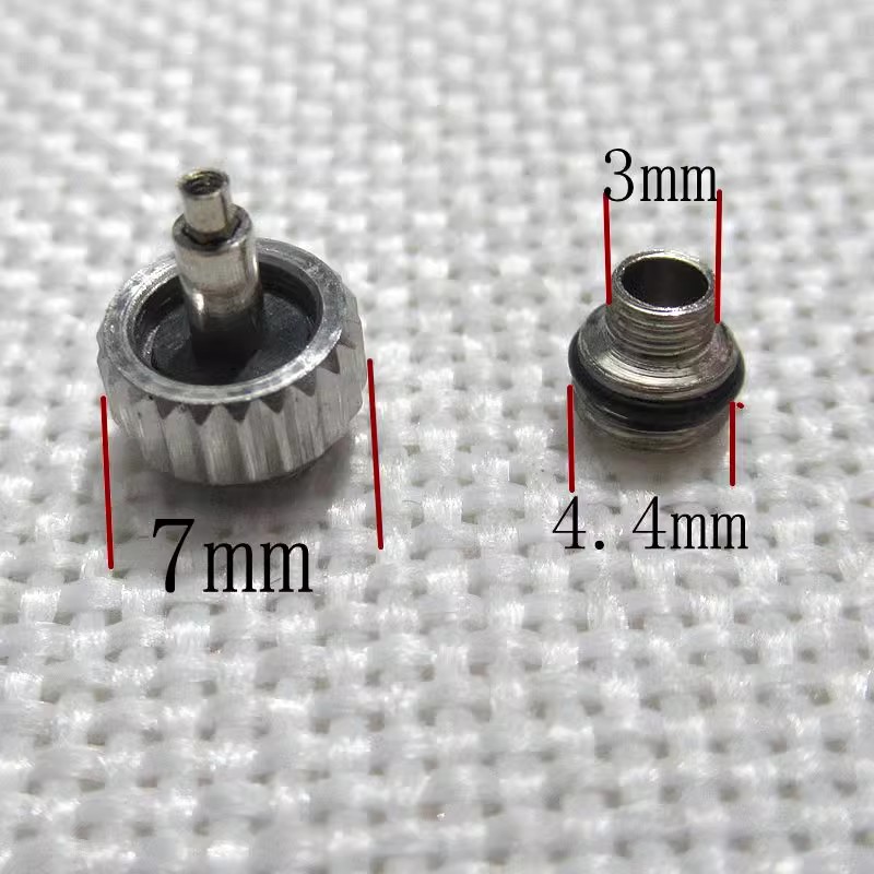 1/2Pcs Steel Watch Crown for Rlx Submariner 7.0mm Silver Gold Metal Watch Stem Crown Repair Parts Assortment
