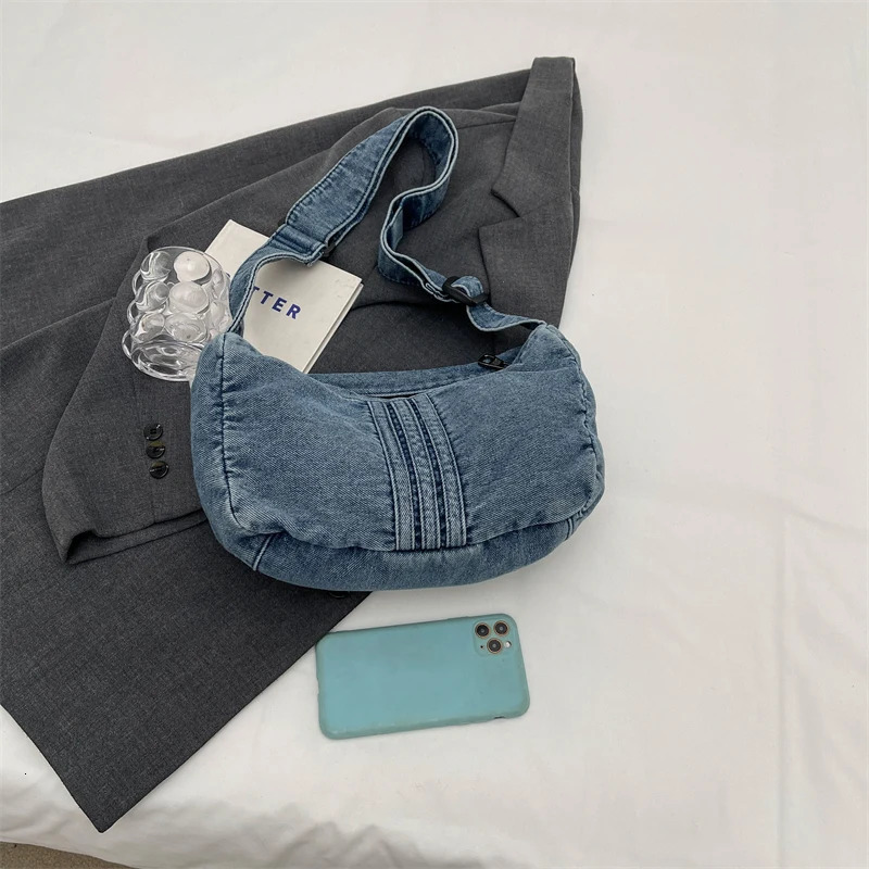 MUDUO Womens High Quality Canvas Shoulder Bag Laundry Denim Casual Handbag Fashion Tramp Japanese and Korean Bag 241111