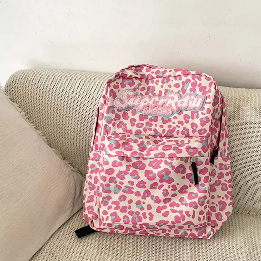LEFTSIDE Womens Casual Pink School Backpack Y2K Student Korean Style Backpack 241111