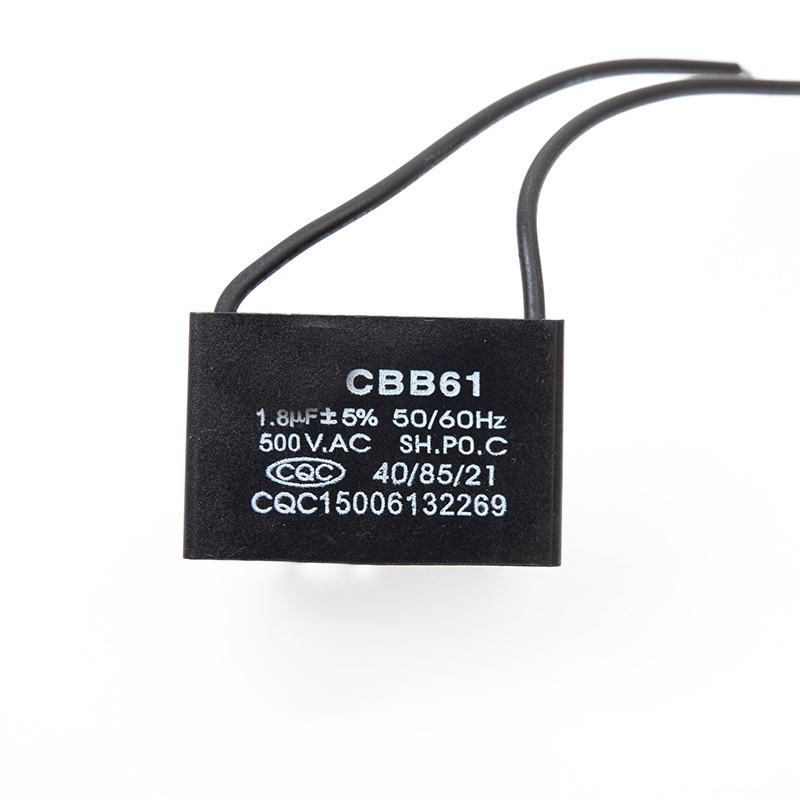 CBB61 Capacitors 1UF 1.2UF 1.5UF 2UF 3UF 4UF 5UF 8UF 10UF 12UF 18UF 450V AC Metallized Capacitor For Motor Start-up Ceiling Fan