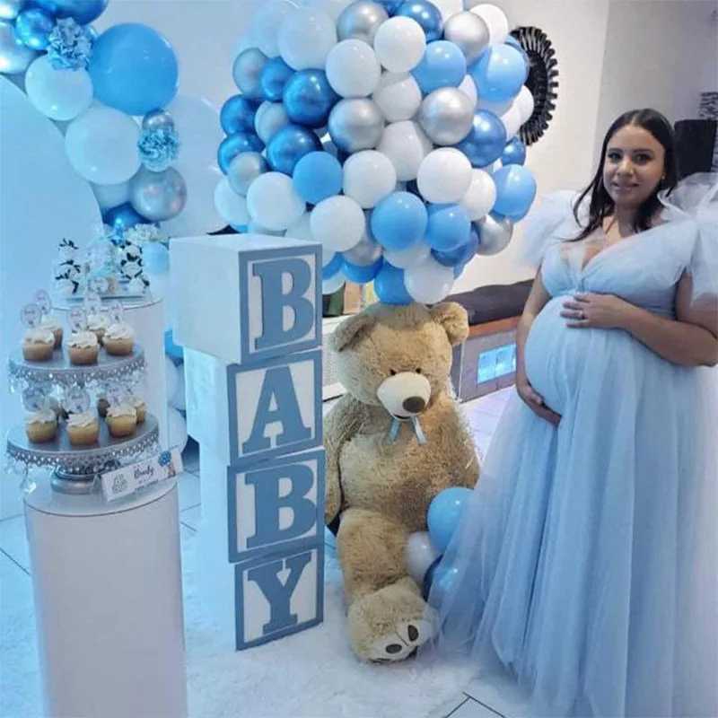 Maternity Dresses New Pregnancy Woman Dress Lace Photography Clothes Short Sleeve Dresses Tulle Maternity V Neck Split Skirt Photoshoot Props 24412