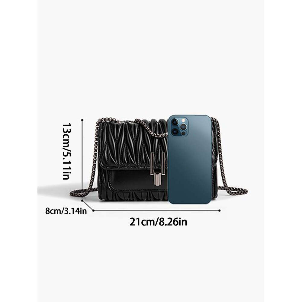 High-grade niche pleated chain summer women's 2024 new crossbody with Y lock bag