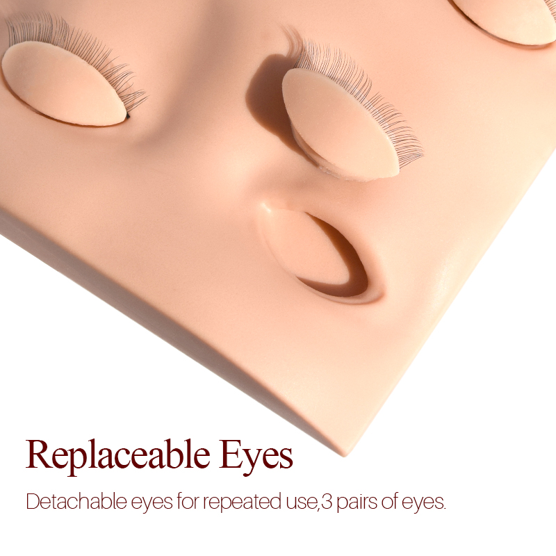 H&L Since 1990 Eyelashes Extensions Silicone Gel High Quality Replaceable Eyes Mannequin Head Makeup Tools