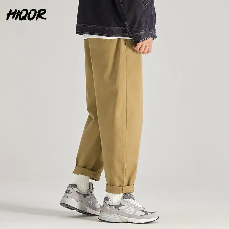 HIQOR Japanese Cargo Trousers for Men Mens Black Casual ArmyGreen Pants Jumpsuit Male Oversize 241112