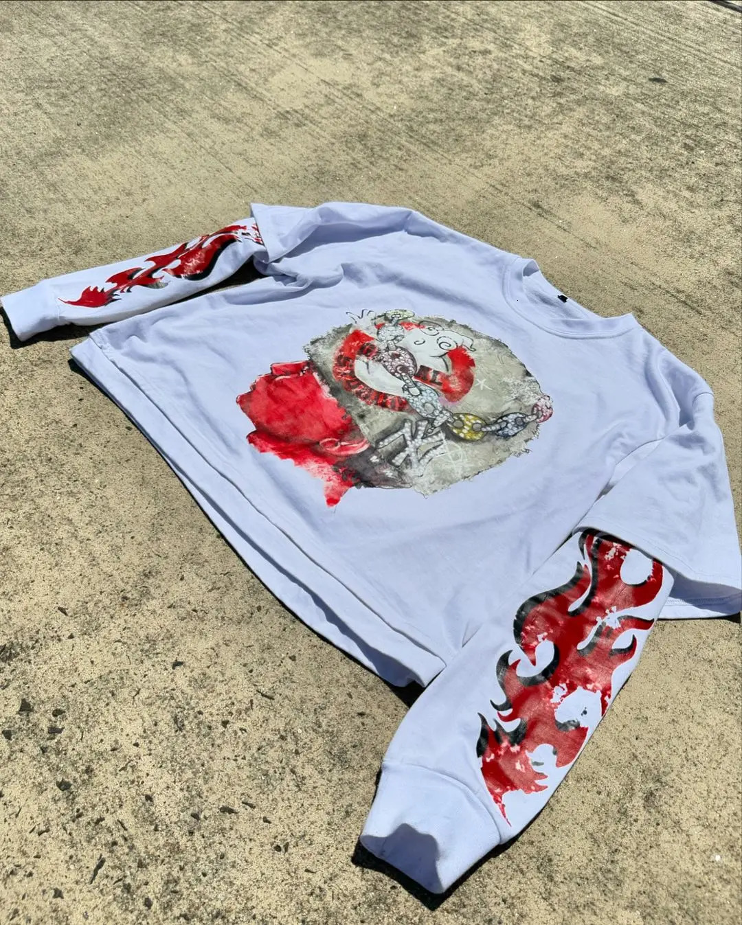 Street Retro Fashion Mens T-shirt Y2K Fashion Personalized Long Sleeve Mens and Womens Hip Hop Casual Loose Top 241112