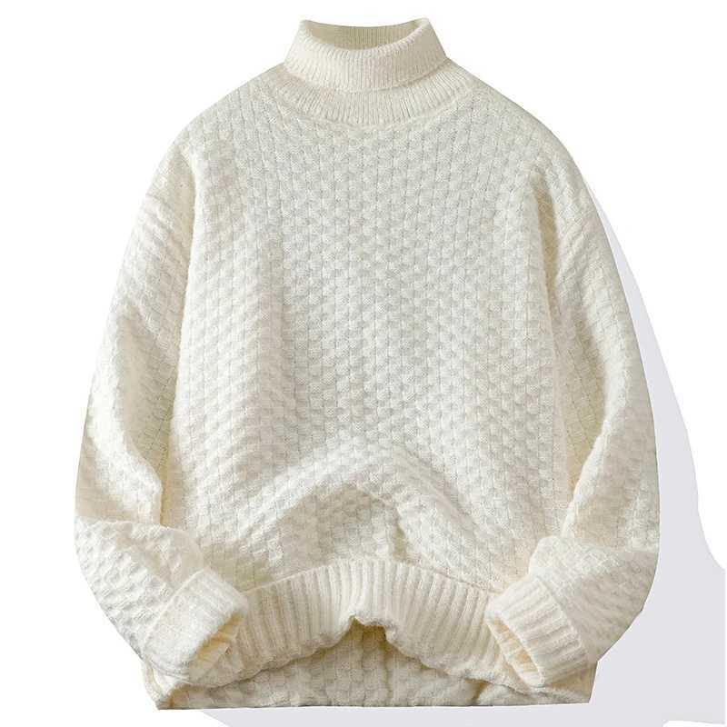 Turtleneck casual knitted sweater long sleeved jacket fashionable top zipper knitted shirt autumn mens clothing W2411111