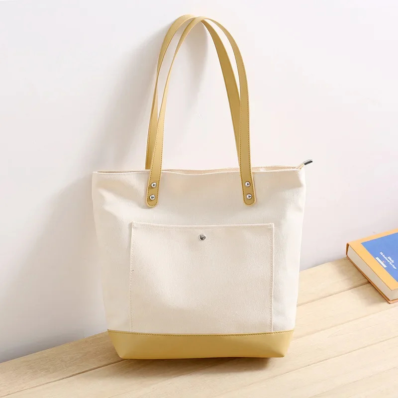 South Korean womens shoulder bag womens handbag college student handbag blank canvas fashionable casual big female shopper 241111