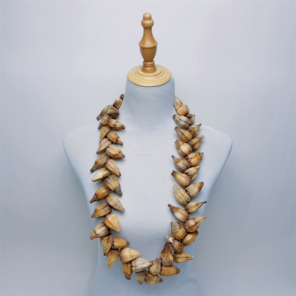 Samoan Mens Traditional Natural Ula Fala Necklace Formal Ocns Handmade Ceremonial Necklace Chic Women Brown Accessories b0a15