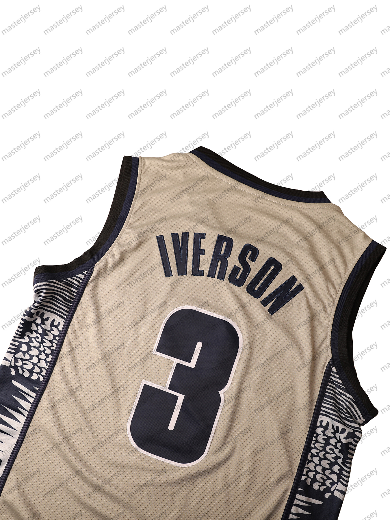 #3 IVERSON Men's Basketball Jersey Sweatshirt - Embroidered Movie Mesh Letters & Numbers, Crew Neck Sleeveless Training Vest, Loose Fit Athletic 