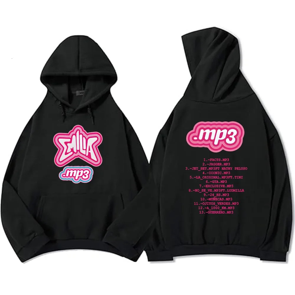 Woman Winter Clothes MP3 Emilia Mernes Hoodie Prined Sweatshirts Casual Long Sleeve Sudaderas Pink Unisex Soft Hoody 241112