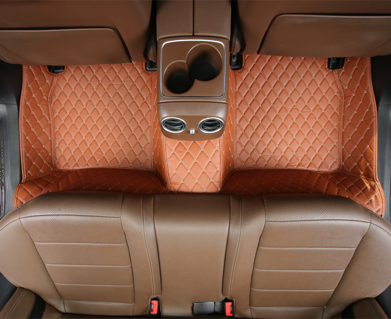 Car Floor Mat For Mitsubishi Outlander Phev 2023 Waterproof Leather Dia Carpet Woman Interior Auto Accessory