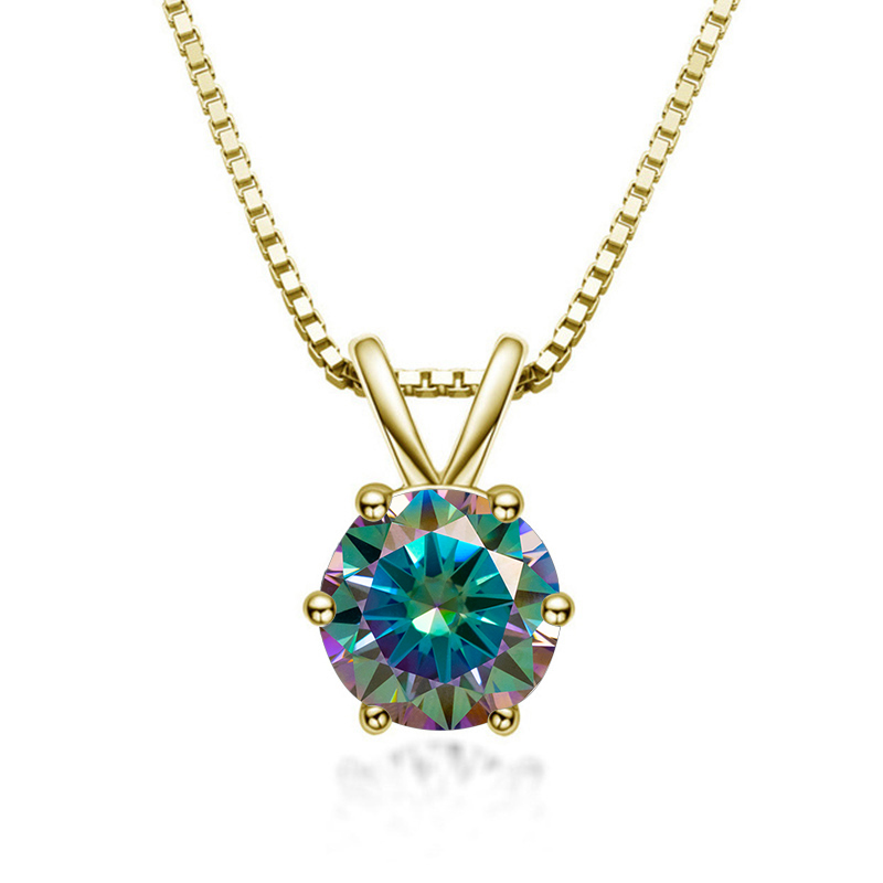 JoyceJelly Real 1ct Moissanite Pendant Necklaces Trendy Sterling Sier Clavicle Chain Female Sparkling Wedding Jewelry Gift ce431