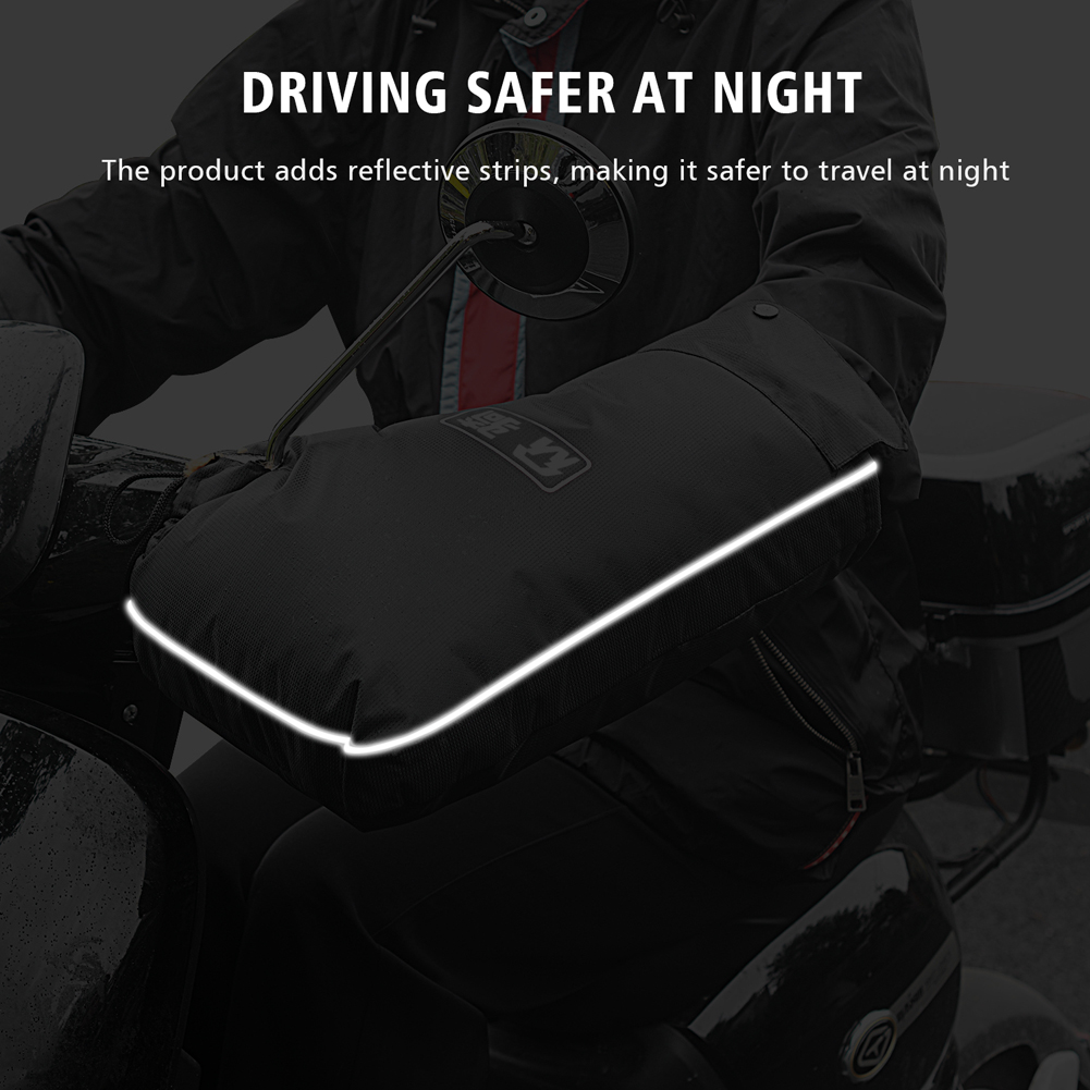 Motorcycle Heated Gloves Winter Handlebar Muffs Thick Warm Scooter Handle Grip Bar Cover Rainproof Protective Thermal Gloves S25118