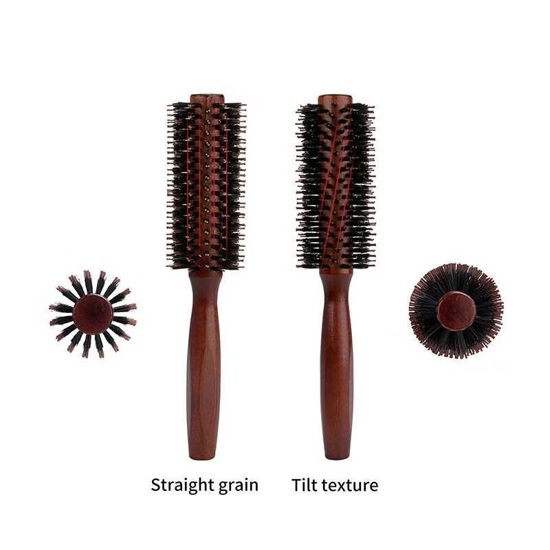 Pcs Wooden Handle Round Curling Brush Straight Twill Hair Comb Pig Mane Round Barrel Curling Brush Curling Tool W241112