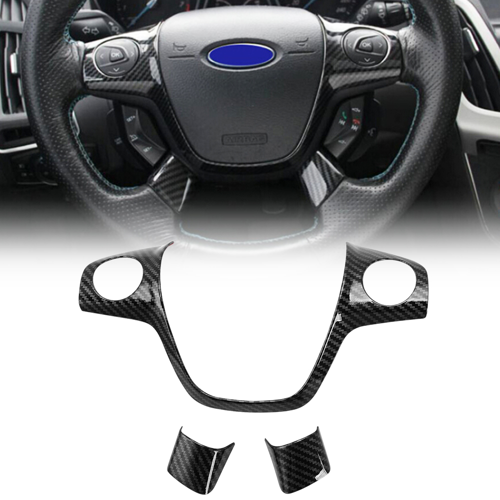 ABS Chrome trim steering wheel cover sticker case for Ford Focus Kuga auto accessories 5