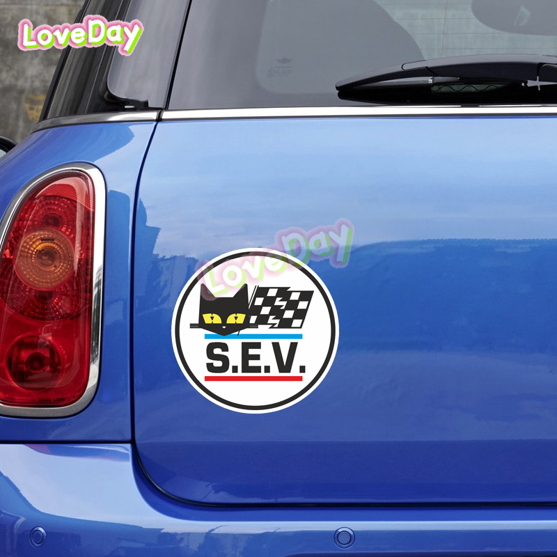 Retro Fuel S.E.V. MARCHAL Faro High Quality Die Cut Vinyl Waterproof Motorcycle Racing Flag Car Sticker