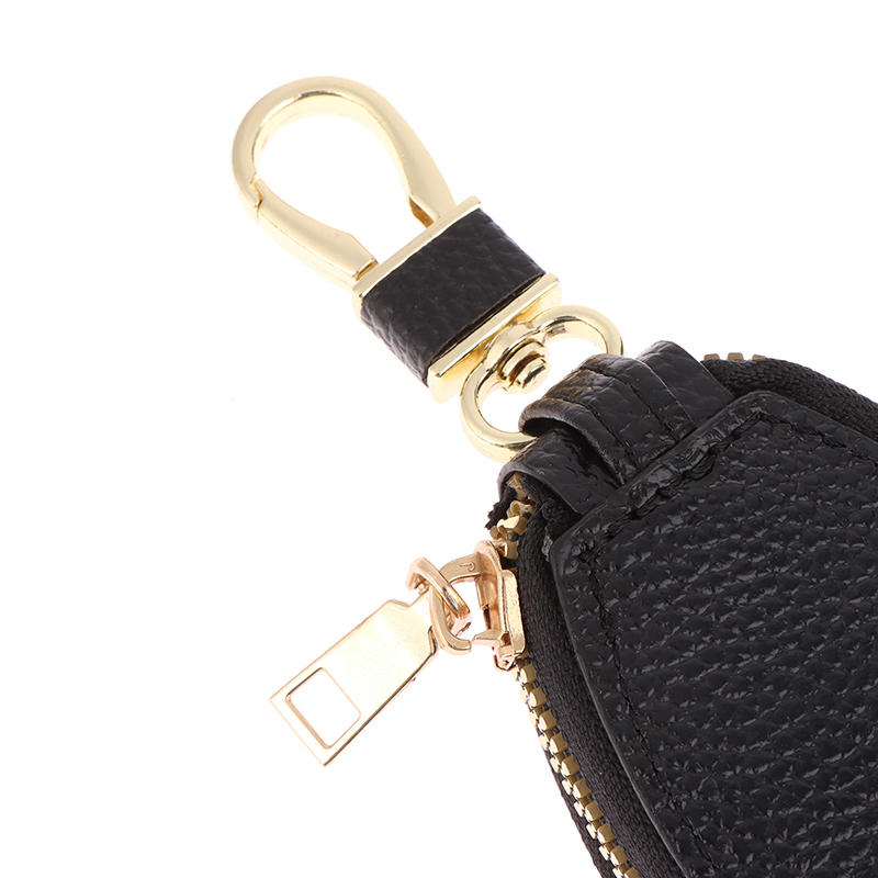 Classic Leather Car Key Bags for Men Women Keychain Holder Organizer Wallet Zipper Hook Key Pouch Coin Purse
