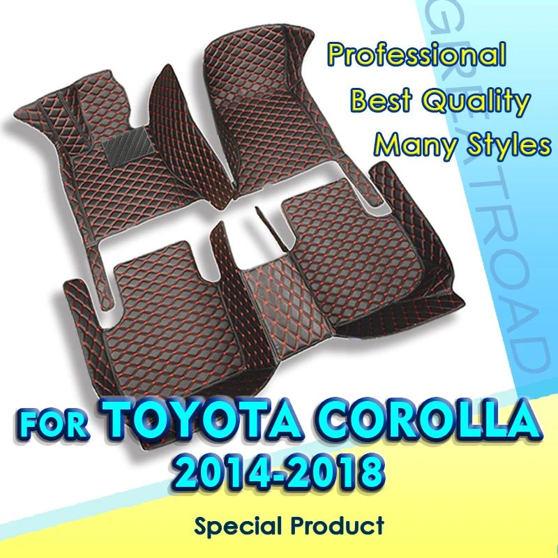 Car Floor Mats For Toyota Corolla E170 2014-2018 not hybrid 2015 2016 Custom Auto Foot Pads Automobile Carpet Cover accessories