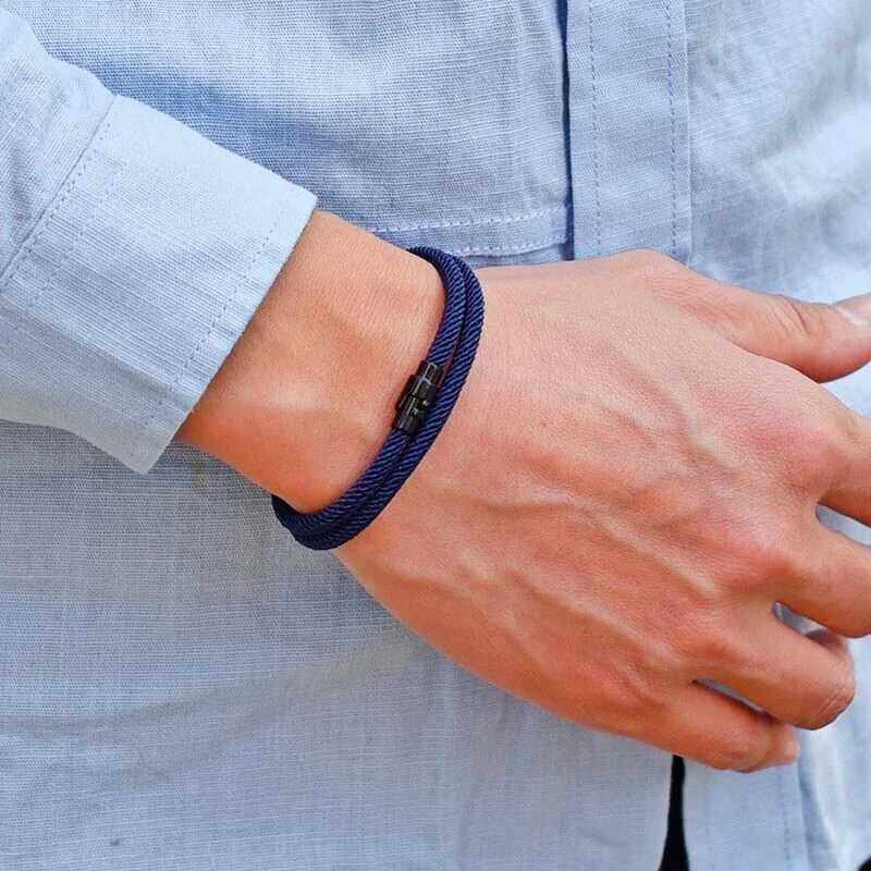 New Mini Mens Rope Bracelet Double layer Survival Bracelet Accessories Boyfriend Gift Magnet Bucket Mens Bracelet W241111