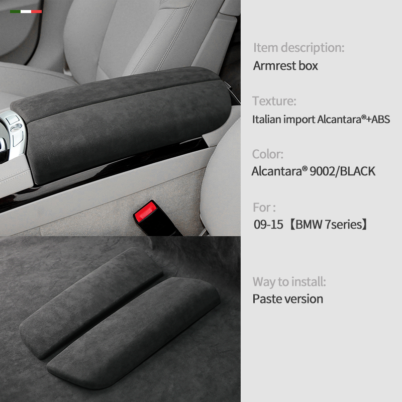 Series For 7 F01 F02 F03 F04 2009 2010 2011 ddmysmile 2012 2013 2014 2015 Italian Premium Suede Center Console Armrest Mat Accessories Smile
