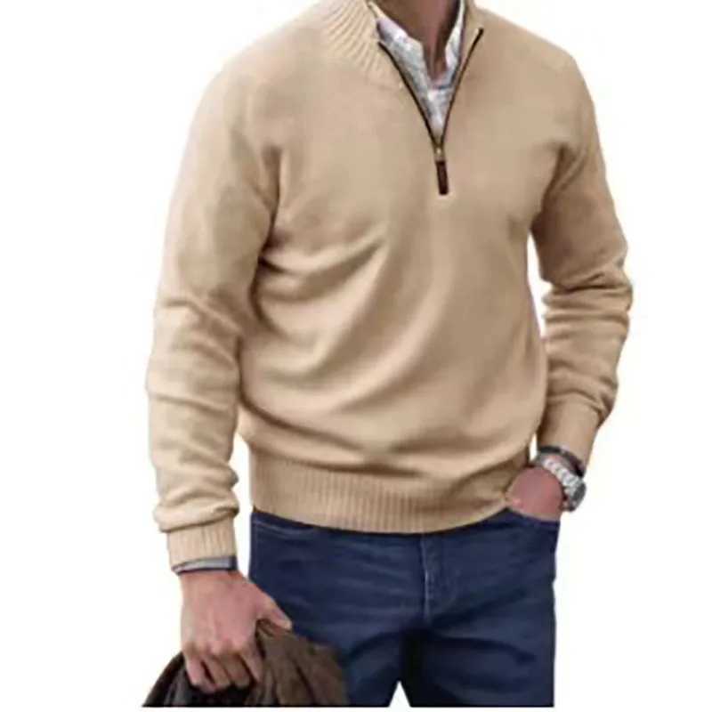 2022 Autumn Winter Mens Sweater Warm Turtle Neck Long Sleeve Knitted Pulled Solid Color Large Size Mens Top Ropa Hombre W2411111