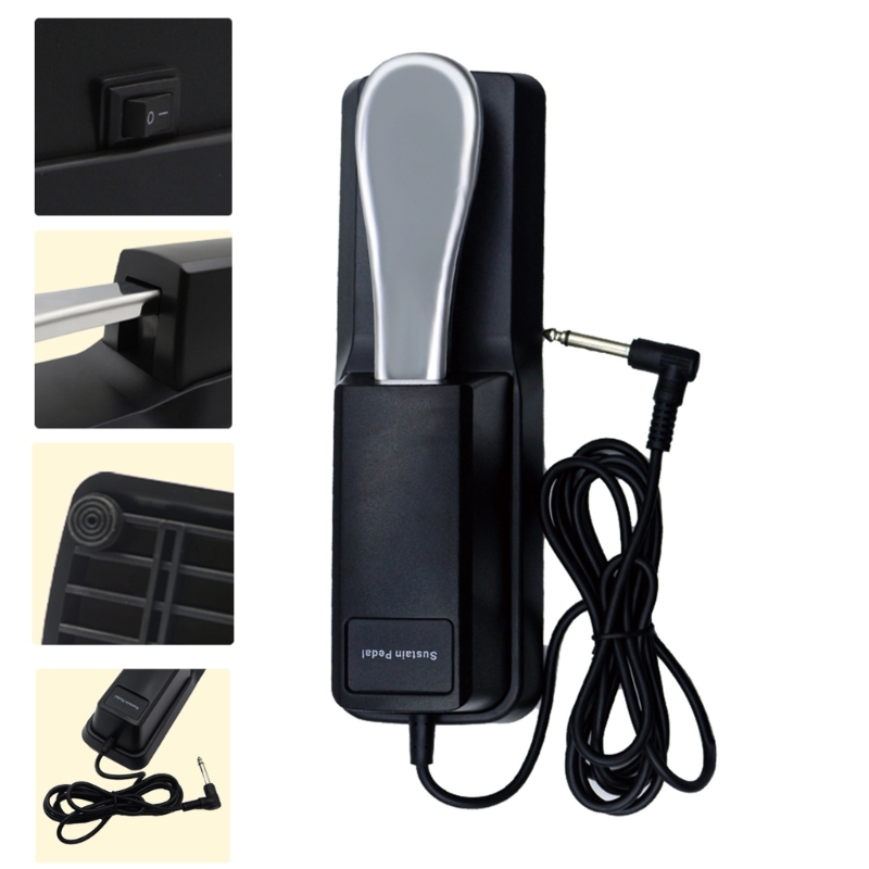 Piano Sustain Pedal Damper Pedal Polarity Switch Sustain Pedal Foot Switch 6.5mm Plug for Digital Piano MIDI Keyboard
