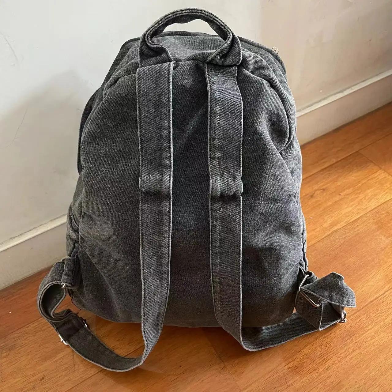 Womens Y2K denim backpack Harajuku large capacity student backpack youth punk backpack travel retro backpack 241111