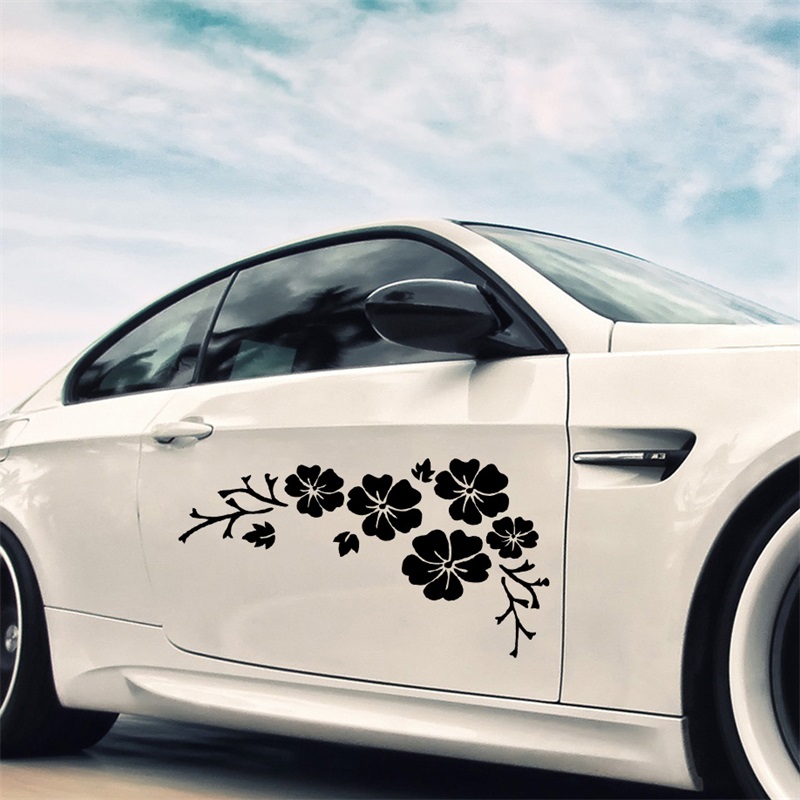 New Car Body Flower Decal Auto Window Bumper Door Scratch Cover Decals Truck Moto Styling Vinyl Sticker Blossom Decor
