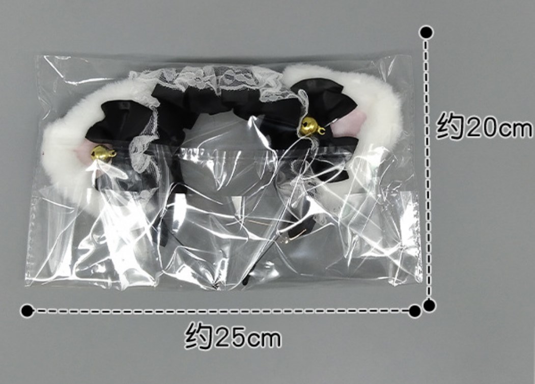 Costume Accessories Anime Lolita Cosplay Animal Cat Ear Headband Cute Plush Cat Ear Ruffled Lace Ribbon Bowknot Bell Hair Hoop Headpiece