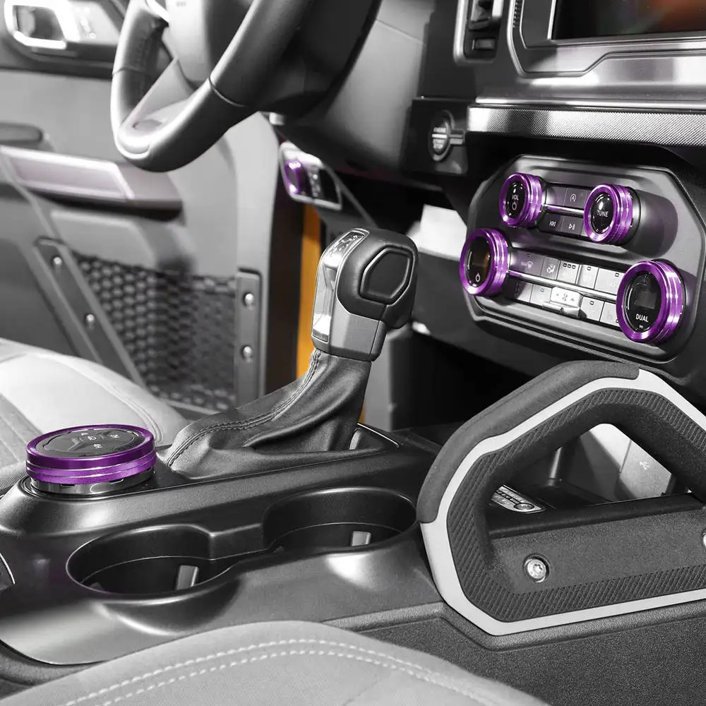 6PCS/SET Gear Cover Air Conditioning Headlight Switch Knob Decorative For Ford Bronco 2023 Accessories Auto Interior