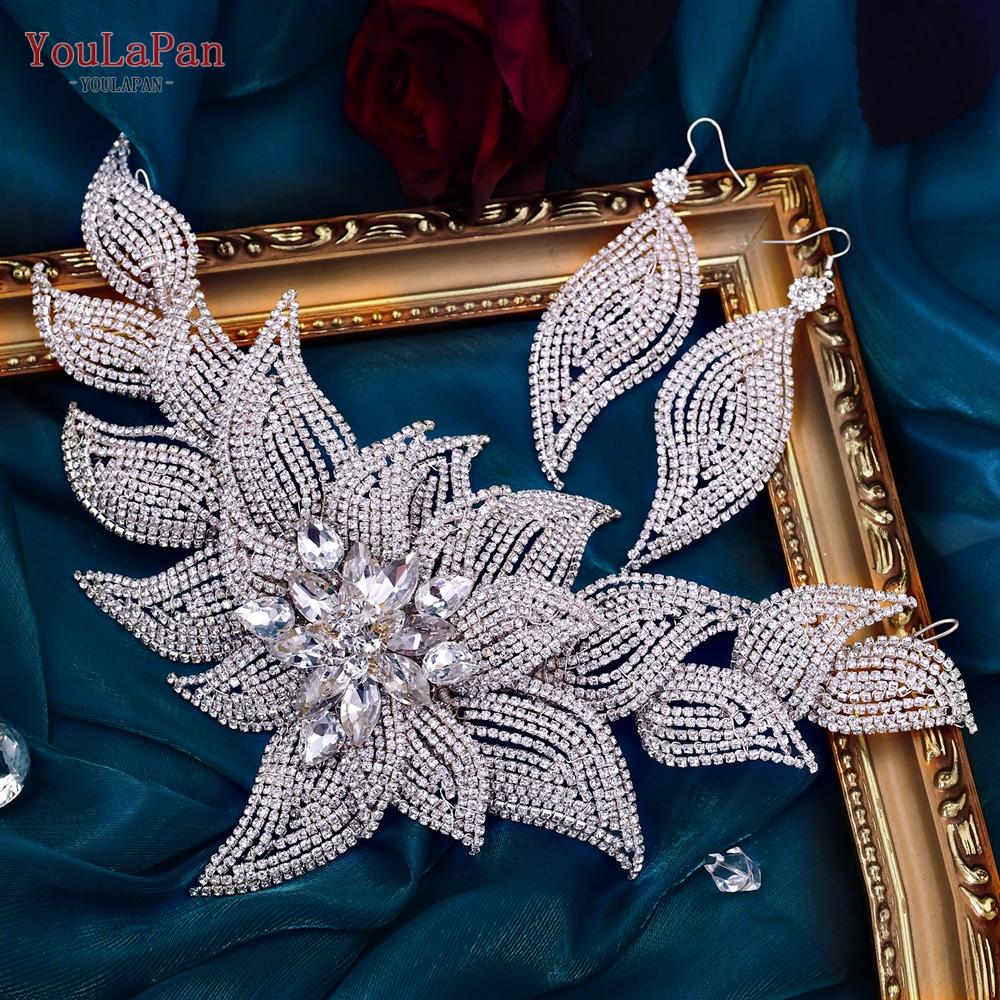 TOPQUEEN-accesorios para el cabello de boda para mujer, diadema de cristal, Tiaras y tocados de novia, HP455