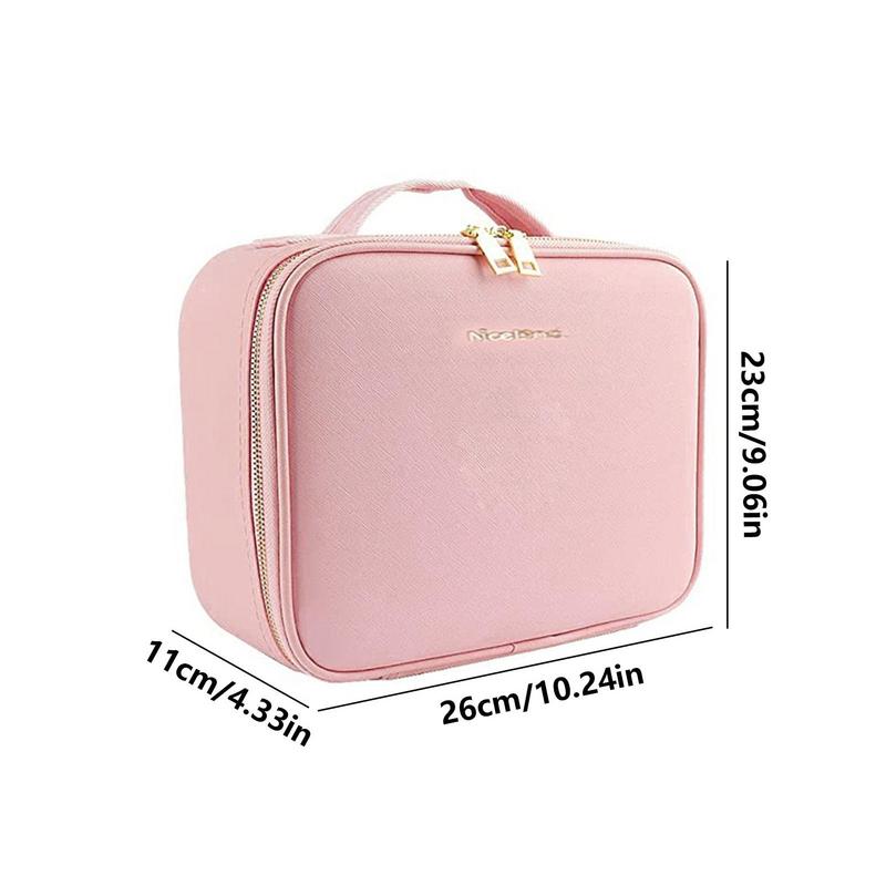 Smart LED Makeup Bag With Mirror Luminous Make up Organizer Waterproof PU Leather Travel Cosmetic Case Birthday Christmas Gifts ca78a