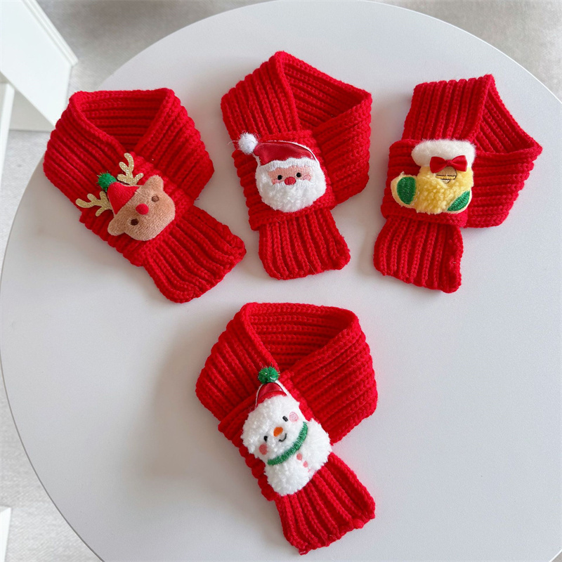 Pets Santa Scarf Christmas Scarf for Cats Pets Christmas Costume for Cat Rabbit Puppy Doll
