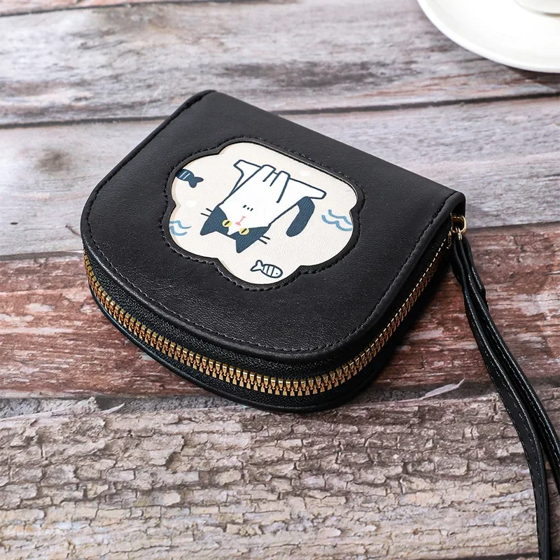 New Cute Cat Wallet Card Bag Portable Handheld Short Wallet Zip Coin Purse Women's Clutch Purse Wallet