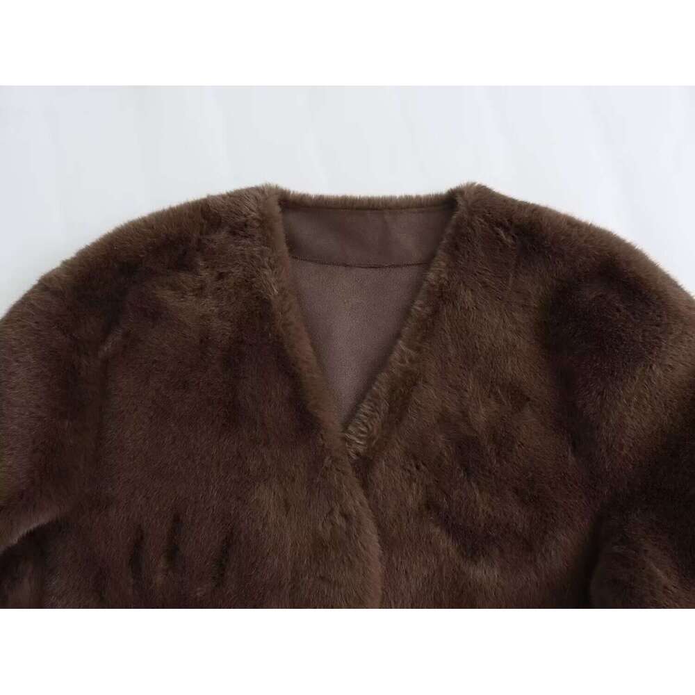 shanshi fur coat women Autumn 18 one-piece coat women's fashion mink fur imitation rope