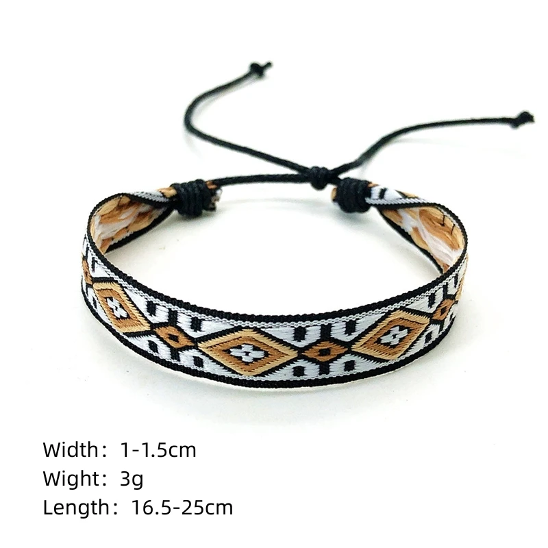 Unisex Handmade Woven Bracelet Wholesale Ethnic Cloth Braided Bracelets for Women Men Bohemian Hippie Friendship Jewelry 633d8