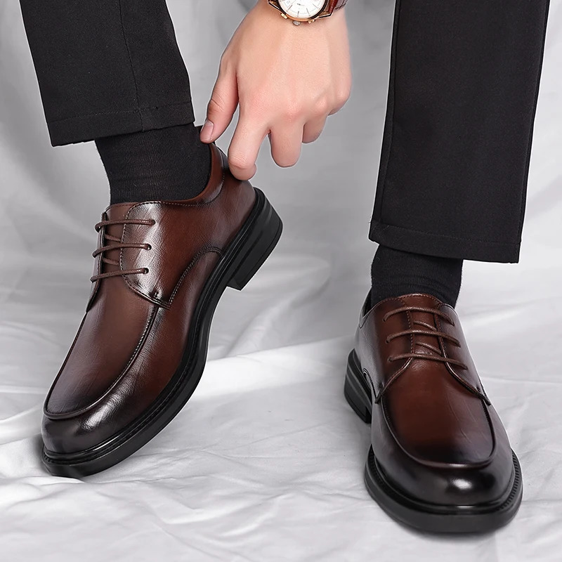 Men Shoes Allmatch Leather Fashion Casual Wedding Vintage Footwear Classic Male Business Oxfords 241111