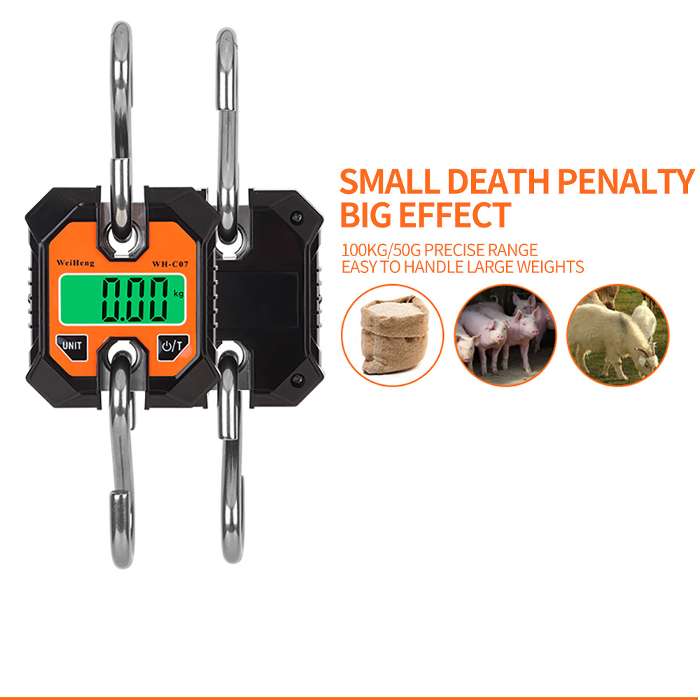 Industrial Detachable Portable Micro Crane Scale 100KG 250KG 50g Hanging Suitcase Digital Weigh Hook Electronic Scale Steel Tool eec0a