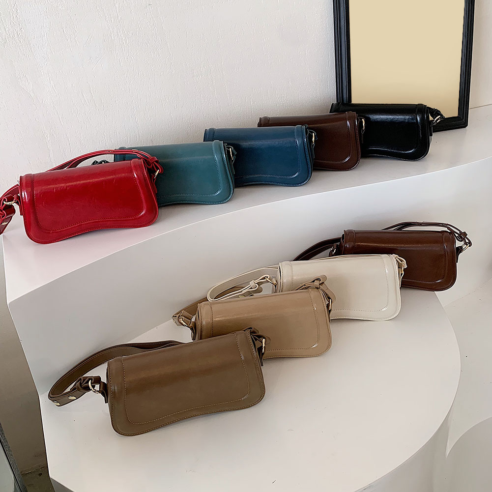 New Half-moon Bag For Women Leather Shoulder Bag Vintage Stylish Underarm Bag Luxury Designer Gilrs Armpit Handbag and Purse sac
