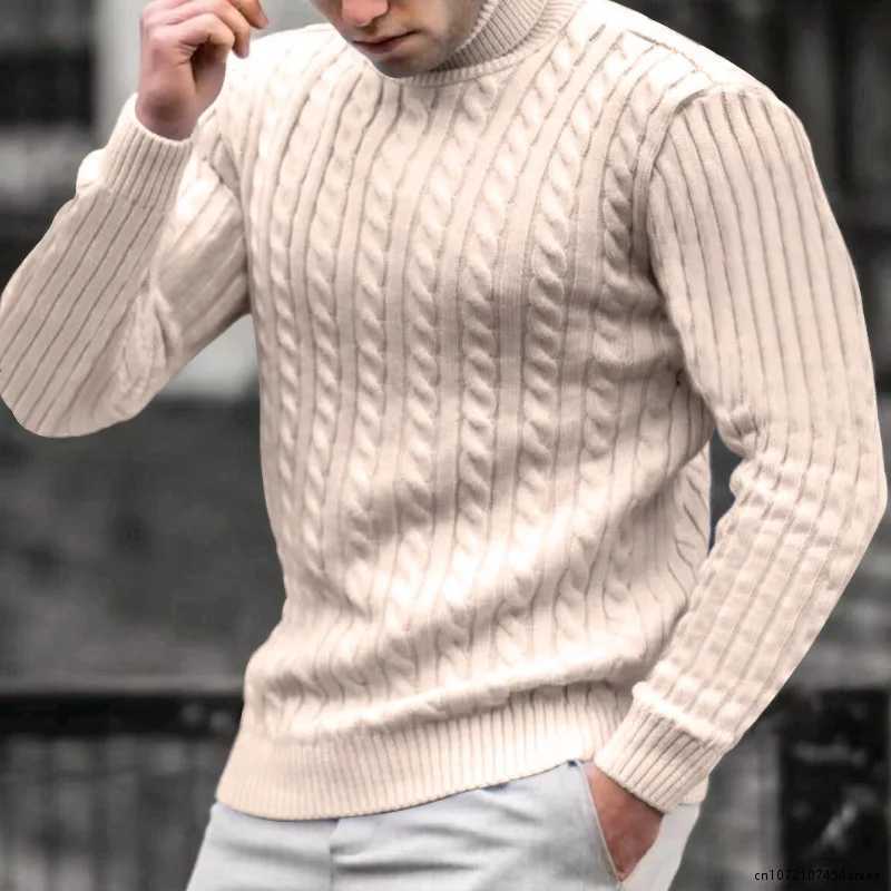 Winter Mens Turtle Neck Sweater 2022 New Knitwear Large Size Dress Casual Floral Personalized Fashion Cold Shirt W2411111