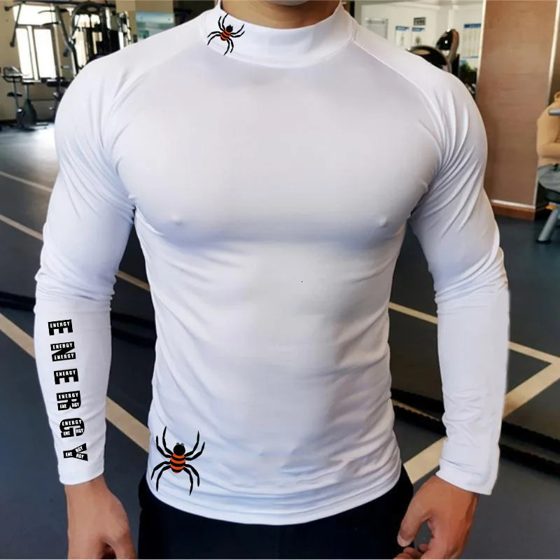 Running T-Shirt Mens Long Sleeve Compression Shirt Gym Sports Top Training Quick Dry Breathable Bodybuilding Fitness Clothing 241112