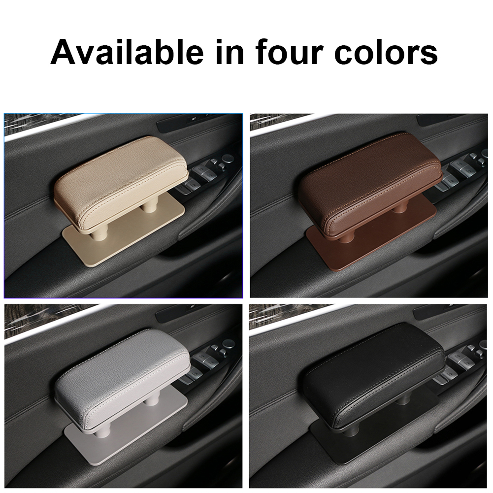 Vehicle Non-slip Elbow Rest Pad PU Leather Car Armrest Box Mat Adjustable Height for Family Travel