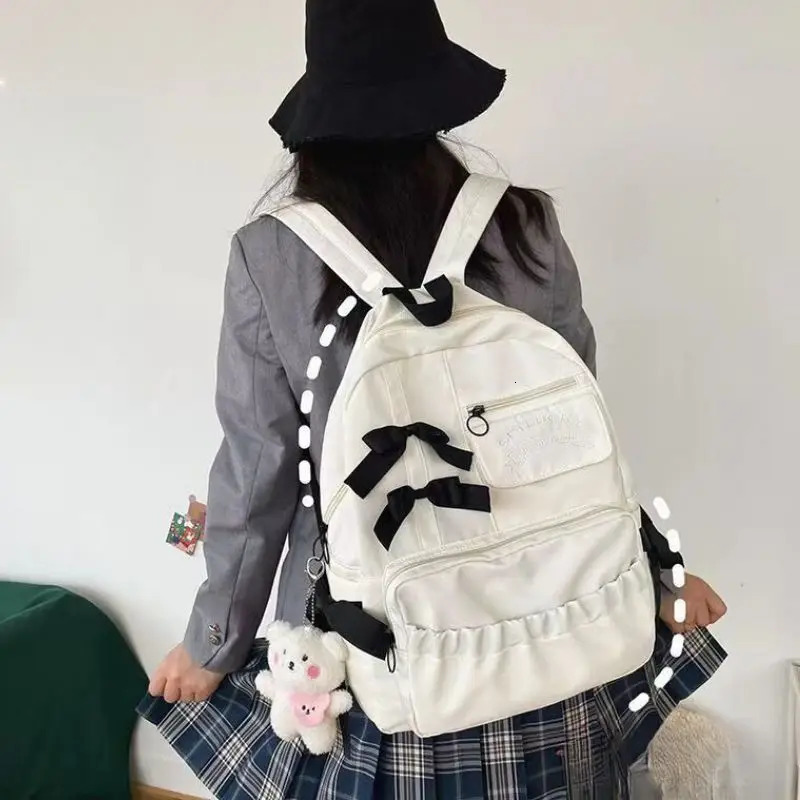 Fashion backpack canvas womens backpack anti-theft shoulder bag school bag teenage school backpack women Y2K 241111