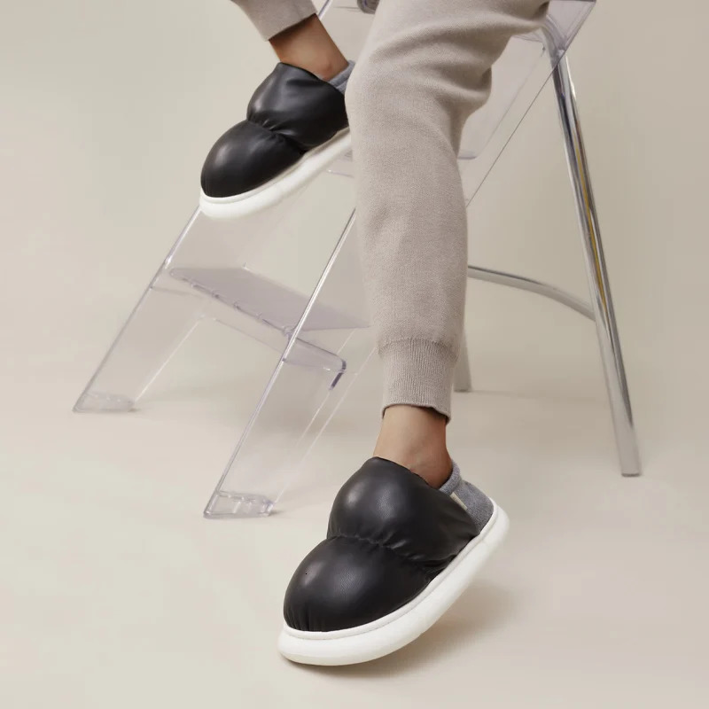 UTUNE Autumn Winter Warm Cotton Slippers Comfortable Soft Sole Non-Slip Indoor Shoes Unisex Couple Casual Lazy Shoes 241112