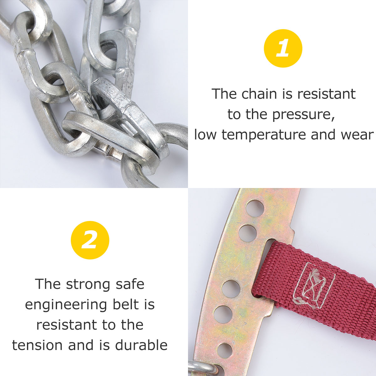 2 pcs Truck Car Tire Snow Ice Belt Anti-Skid Vehicle SUV Wheel Chain