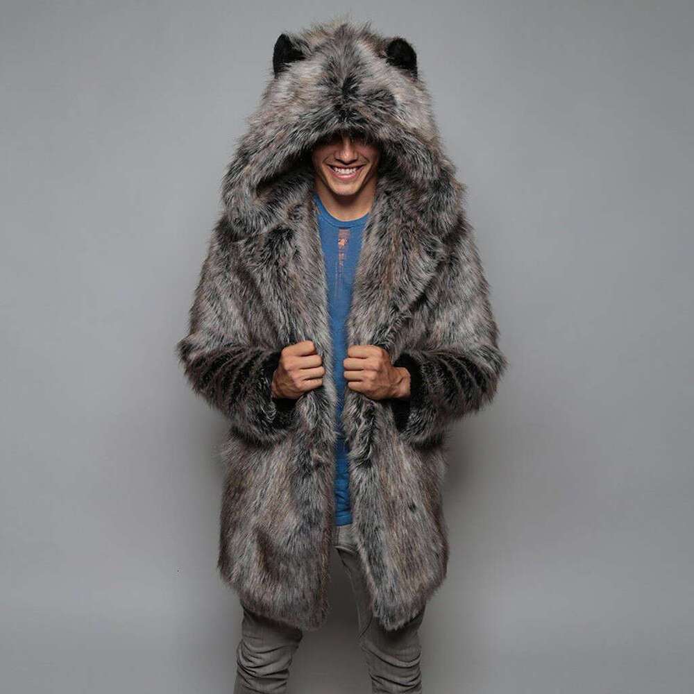 shanshi fur coat women New autumn and winter faux warm mink coat for men mid to long length coat fur jacket