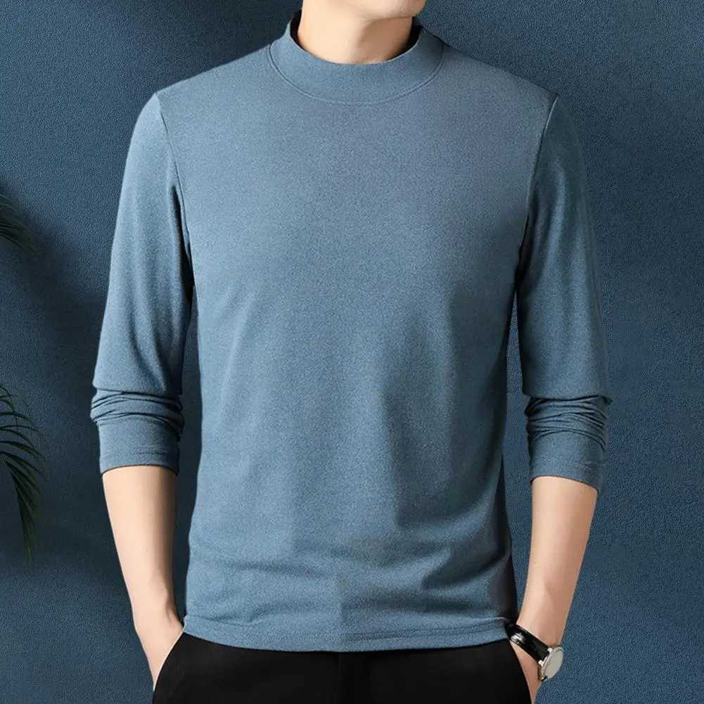 Mens top Basic turtle neck ultra-thin sportswear stylish and breathable warm long sleeved elegant top W2411111